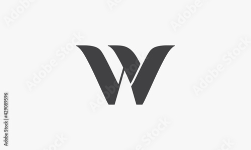 abstract W / VW /WV letter design vector. isolated on white background.