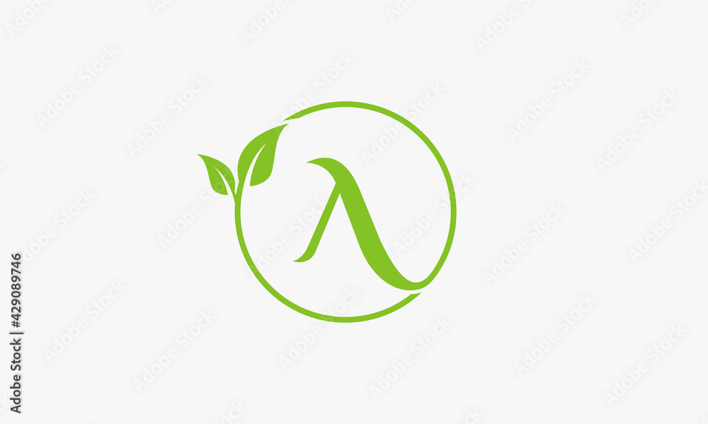 circle letter A with leaf logo concept design vector illustration. circle letter A with leaf logo concept design vector illustration.