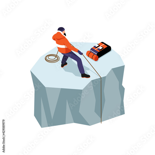 Mountaneering Isometric Icon