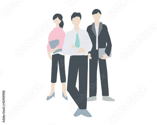                                                          Portrait of working people Full body illustration