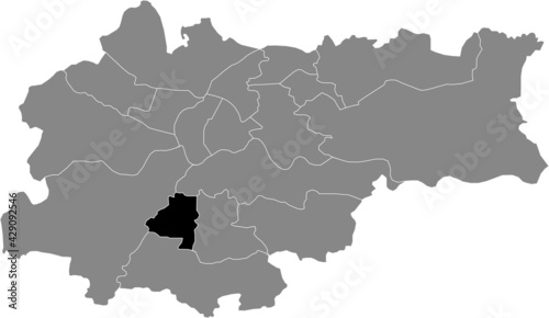 Black location map of the Krakovian Łagiewniki-Borek Fałęcki district inside the Polish regional capital city of Krakow, Poland