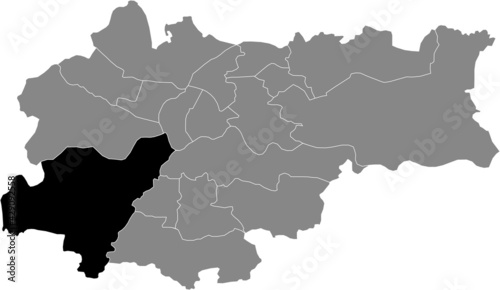 Black location map of the Krakovian D  bniki district inside the Polish regional capital city of Krakow  Poland