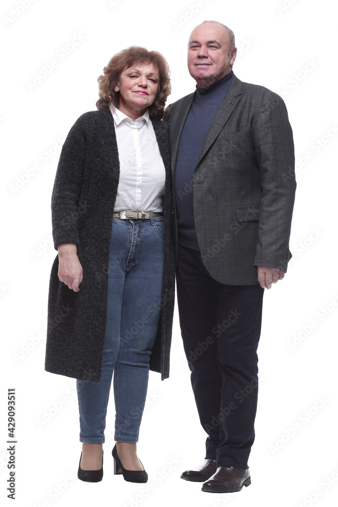 in full growth. elderly couple in casual clothes in full growth. elderly couple in casual clothes