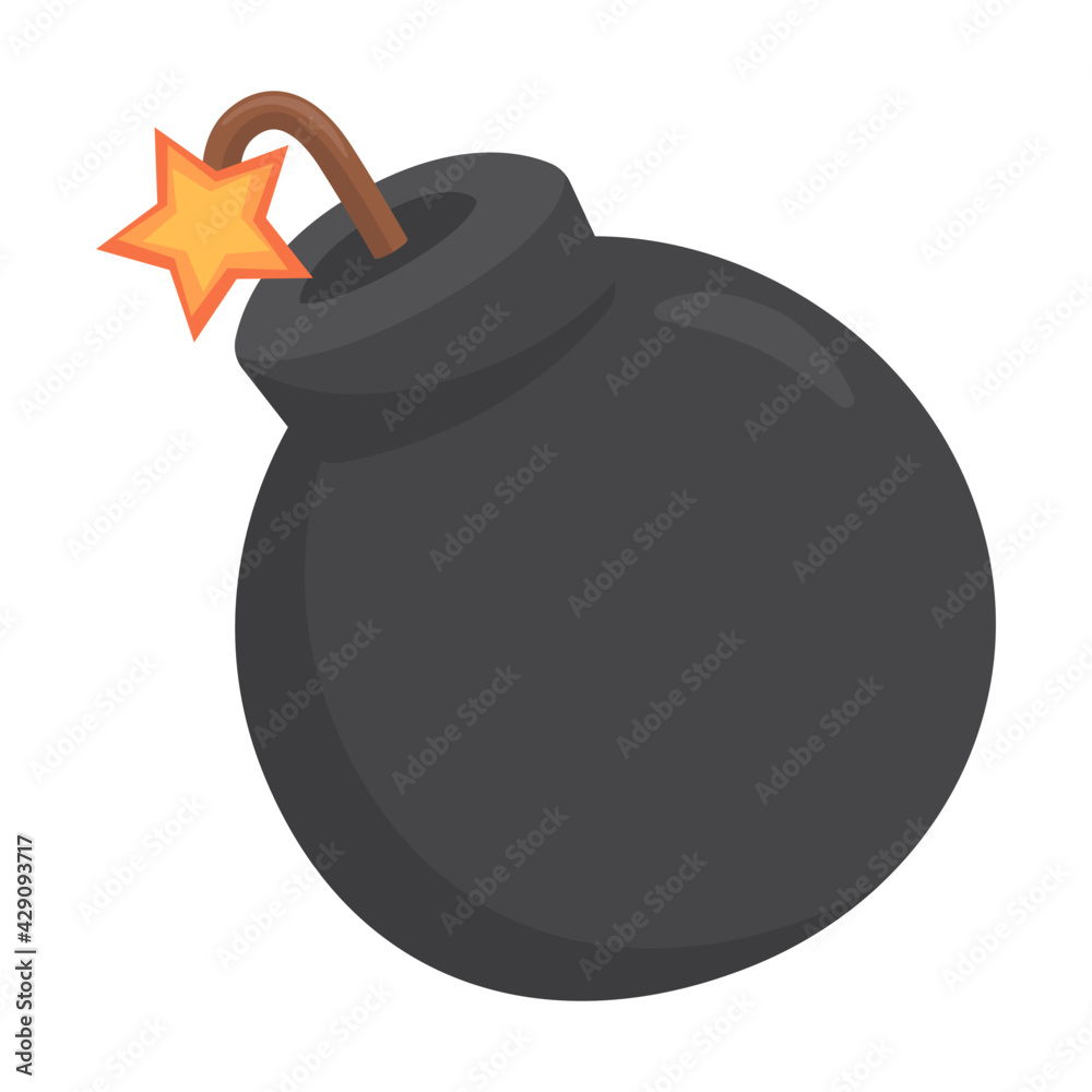 Bomb Emoji Icon Illustration. Explosion Vector Symbol Emoticon Design