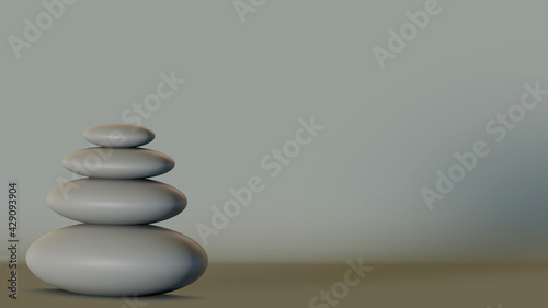 Canvas Print Abstract 3d zen or cairn render idea