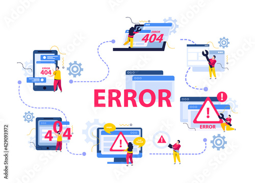Computer Repair Flat Concept