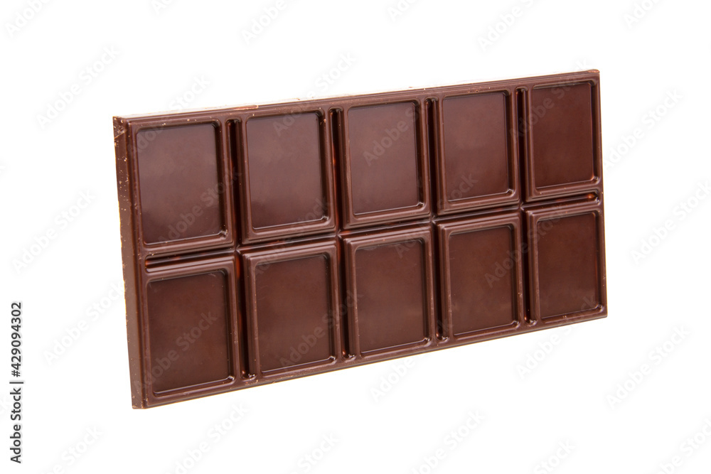 Dark chocolate bar isolated on the white background Dark chocolate bar isolated on the white background