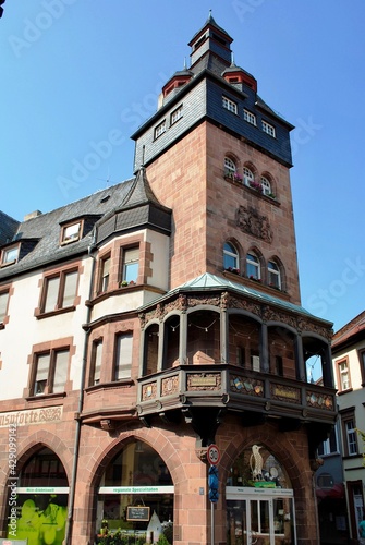 WORMS, GERMANY: Martin’s Gate (German: Martinspforte) building marks the place where Martin Luther entered the city of Worms on his way to the Worms Cathedral during the Diet of Worms. 