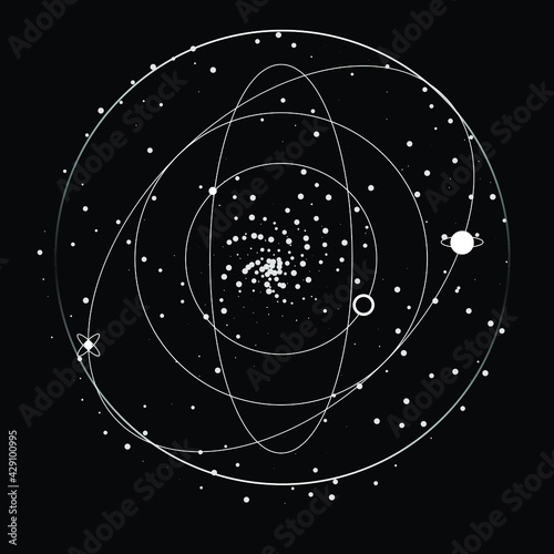 Abstract vector illustration of the galaxy and space system.
