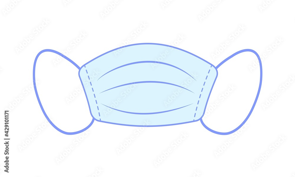 Medical mask isolated on white background in flat style. Medical respiratory mask in cartoon style. Protection against coronavirus, infection and polluted air, dust. Protective mask vector. Medical mask isolated on white background in flat style. Medical respiratory mask in cartoon style. Protection against coronavirus, infection and polluted air, dust. Protective mask vector.