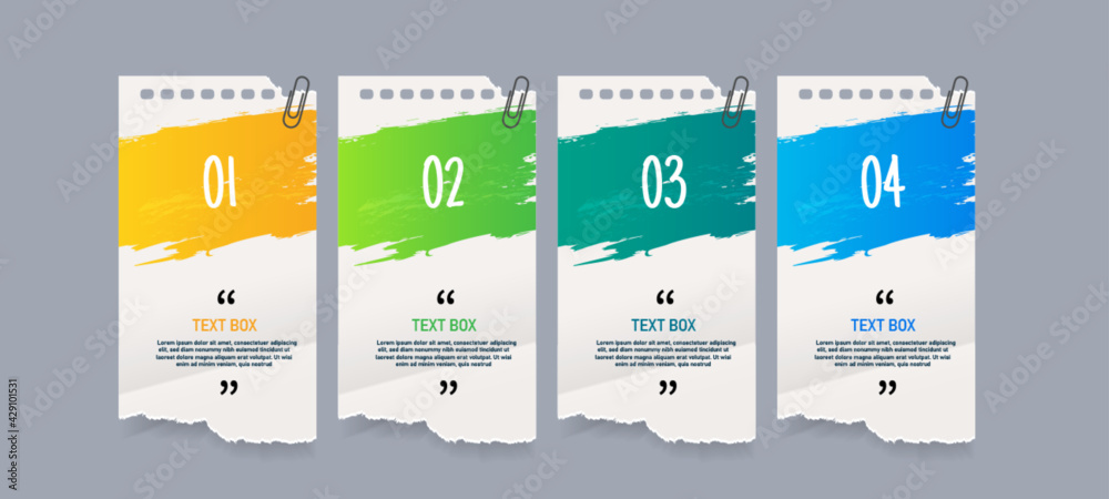 Text box design with note papers. Stock Vector | Adobe Stock