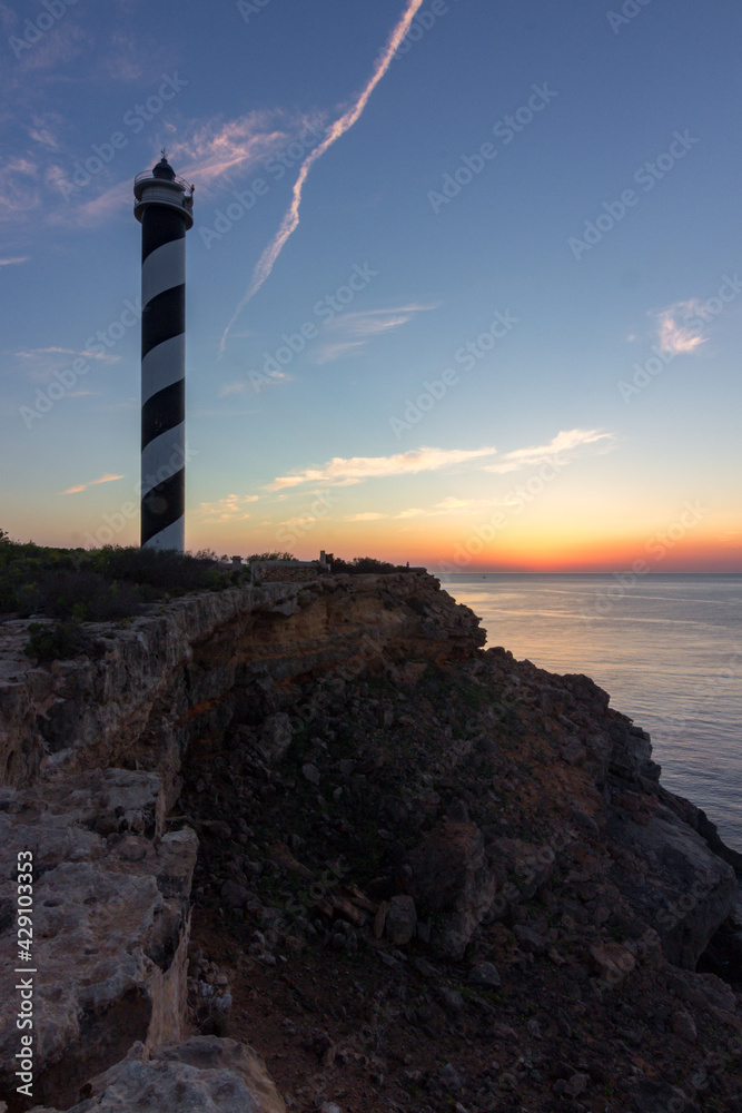 Sunset from Moscarter lighthouse in Ibiza (Spain)