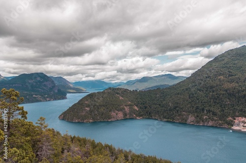 blue lake and mountains