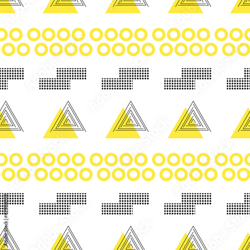 A seamless pattern of abstract geometric shapes. on a white background. Vector illustration