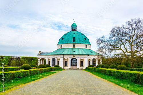 View of the Kvetna zahrada garden in Kromeriz enlisted as the unesco world heritage site. photo