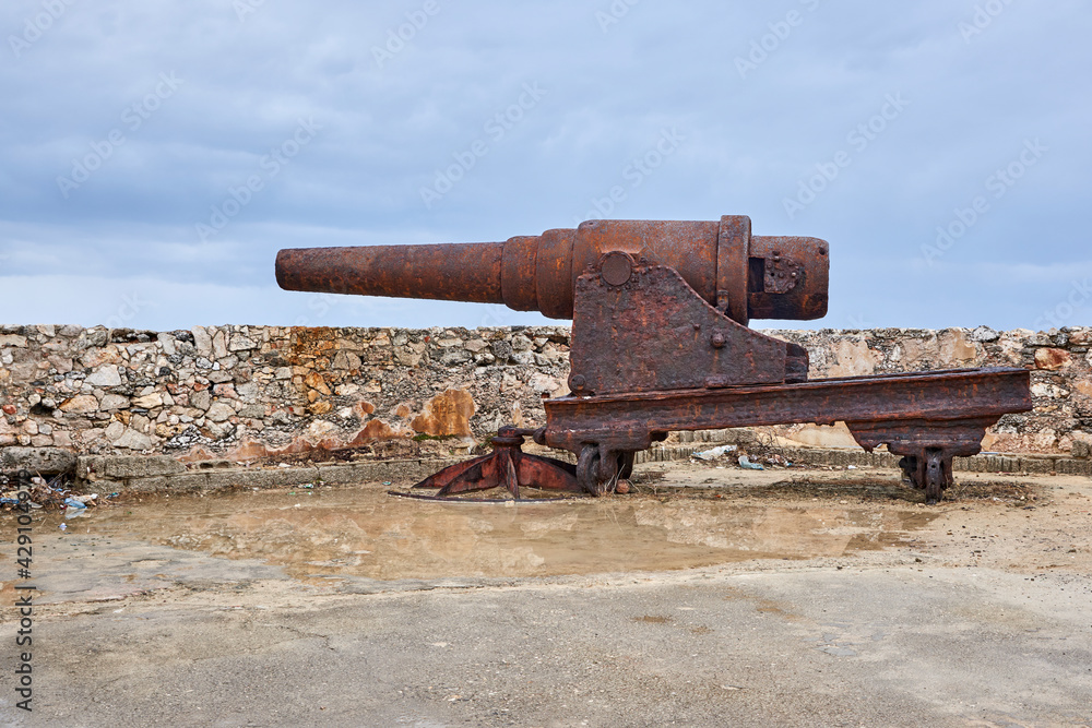 Cuba. Havana. El Moro fortress. The cannon on the bastion