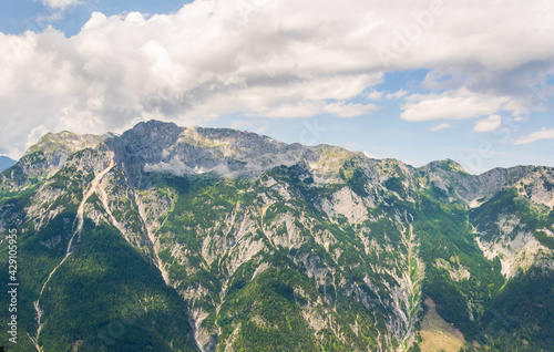 View of the Berchtesgaden alps from the Eisriesenwelt in Austria. photo