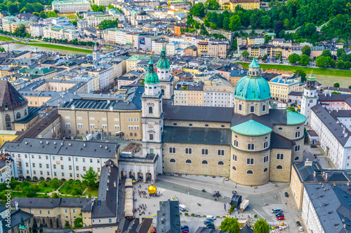 Aerial view of the Salzburg cathedral, Austria. photo