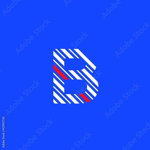 logo icon letter B, editable vector diagonal lines © Javier Calvete