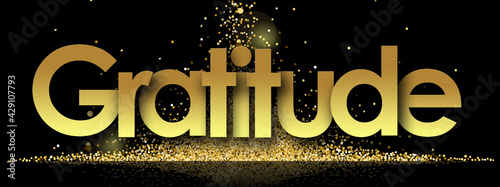 Картината върху платно gratitude in golden stars and black background