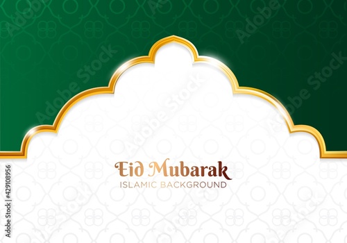 eid mubarak islamic background with gold style