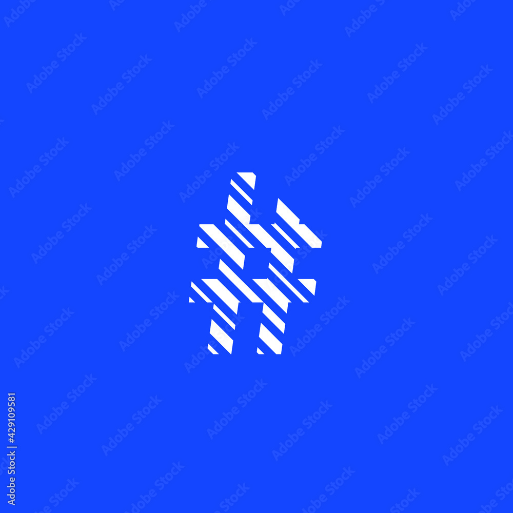 logo icon numeral, editable vector diagonal lines logo icon numeral, editable vector diagonal lines