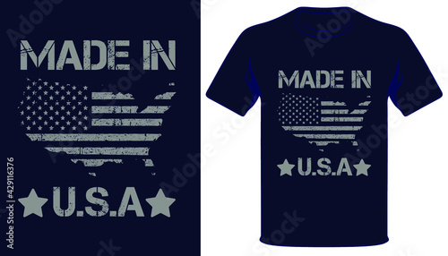 Made in usa grunge flag t-shirt design