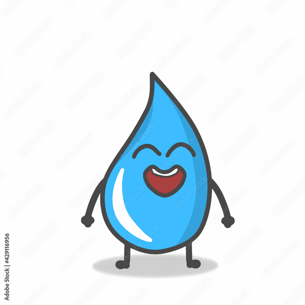 Cute Water Character Flat Cartoon Emoticon Vector Template Design Illustration Cute Water Character Flat Cartoon Emoticon Vector Template Design Illustration