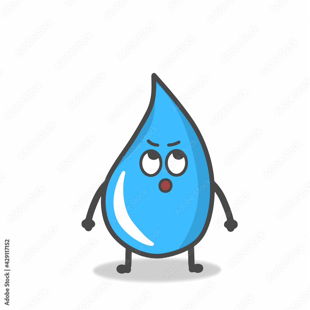 Cute Water Character Flat Cartoon Emoticon Vector Template Design Illustration Cute Water Character Flat Cartoon Emoticon Vector Template Design Illustration