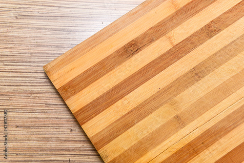 Close up Old chopping board background top view