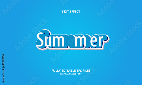 Editable text effect summer title style