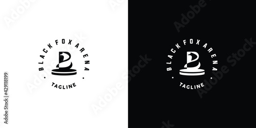 Black Fox arena logo design modern, attractive suitable for the world of entertainment