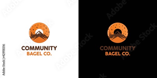 The bagel cake shop logo design is attractive and unique