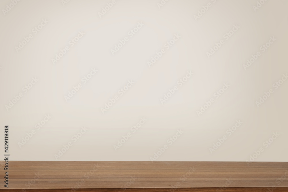 Beige product backdrop with brown wooden border Beige product backdrop with brown wooden border