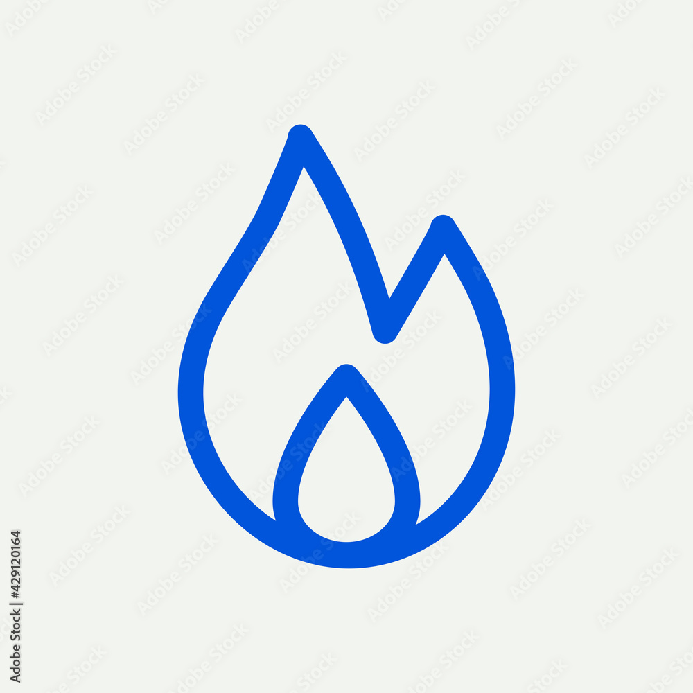 Social media fire icon awesome impression in minimal line Social media fire icon awesome impression in minimal line