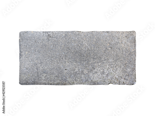 batako concrete brick, grey cement brick isolated on white background