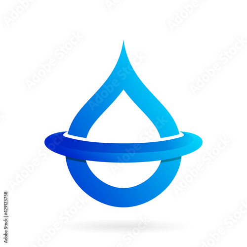 planet water logo vector symbol