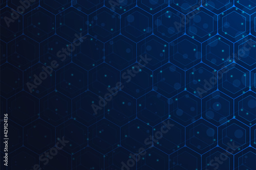 Abstract geometric hexagons pattern background medical, science or technology concept for use template, banner, brochure etc