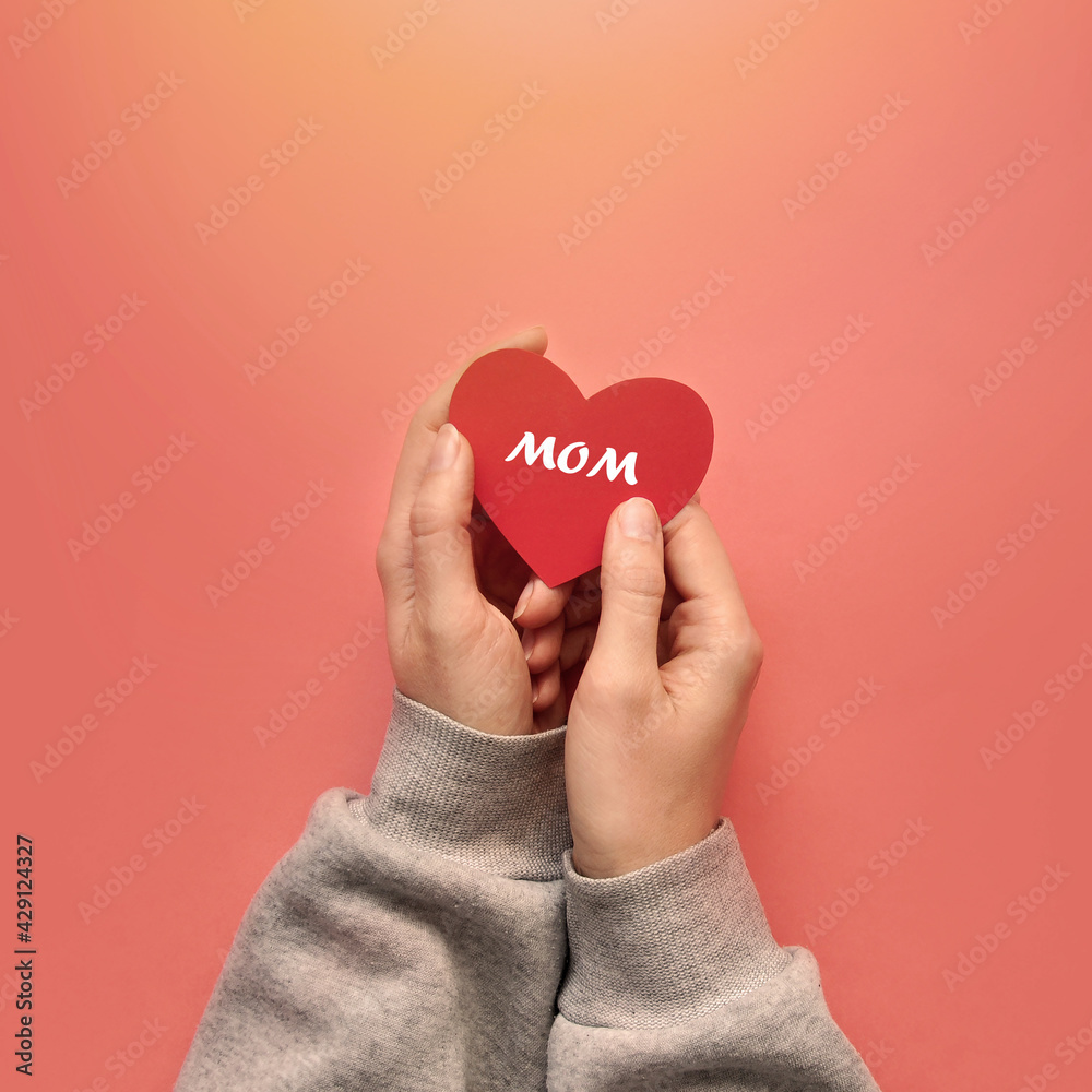 A card with a heart for mother's Day. Happy Mother's Day A card with a heart for mother's Day. Happy Mother's Day
