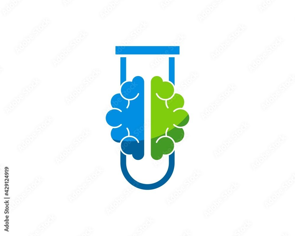 Simple bottle laboratory with brain inside Simple bottle laboratory with brain inside