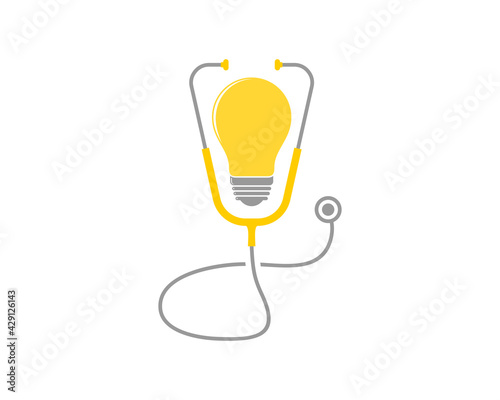 Stethoscope with light bulb in the middle