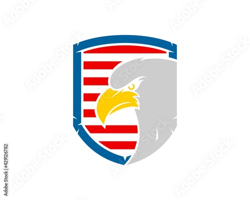 Protection shield with patriotic eagle and red stripes