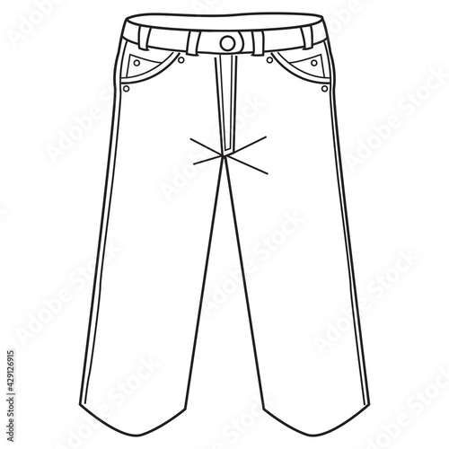 trousers line vector illustration