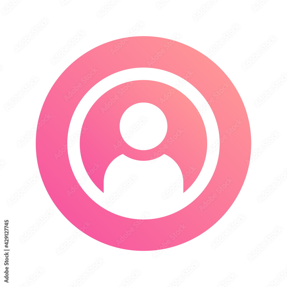 Pink user avatar sign vector icon. Pink user avatar sign vector icon.