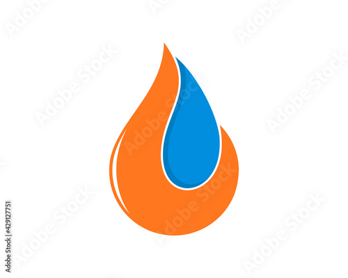 Combination fire and water vector logo