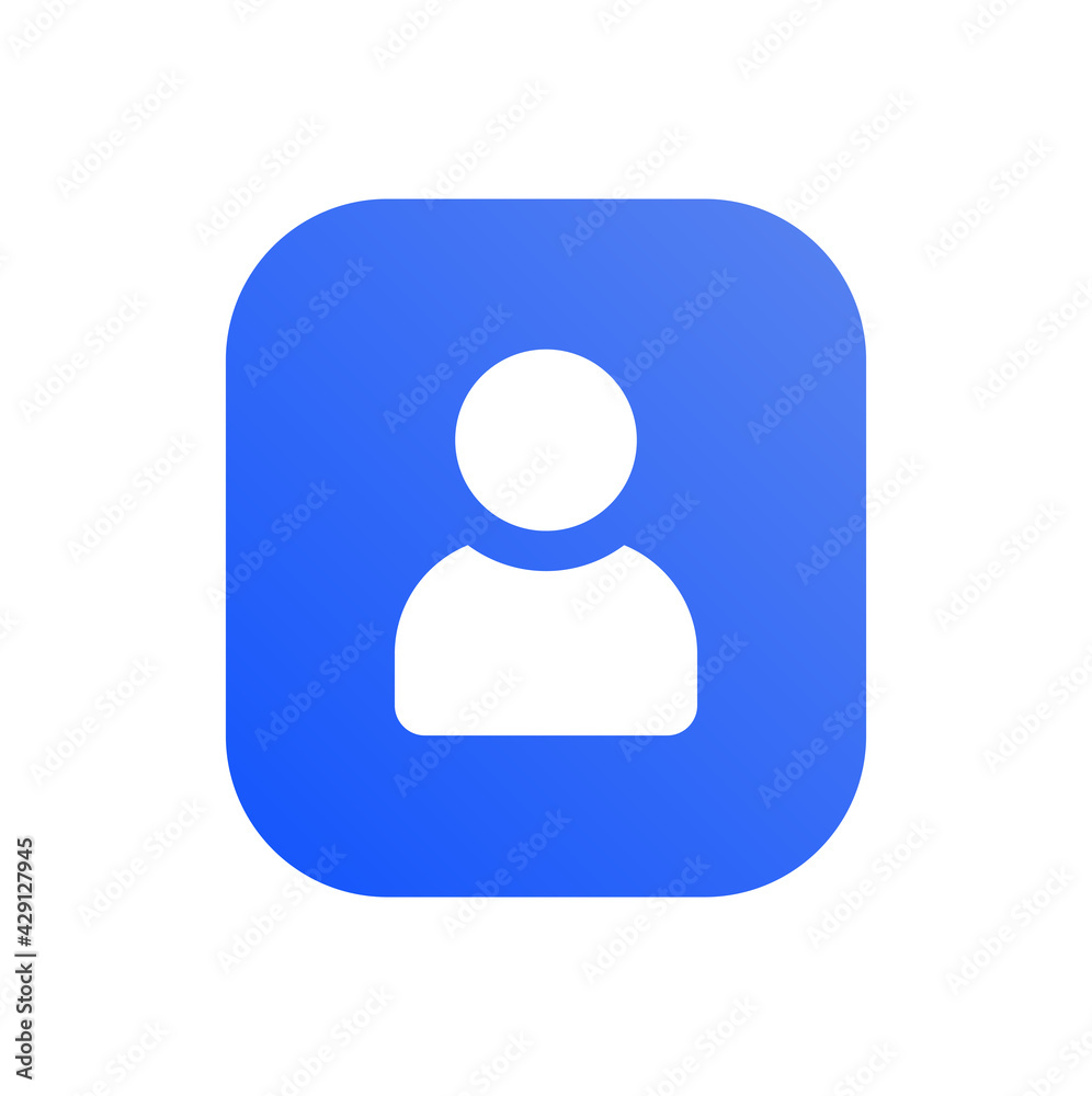 User account button in blue color illustration. User account button in blue color illustration.