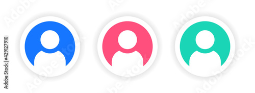 User profile vector icon in circle flat design illustration.