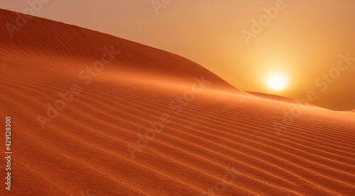 Perfect desert sunset panoramic view