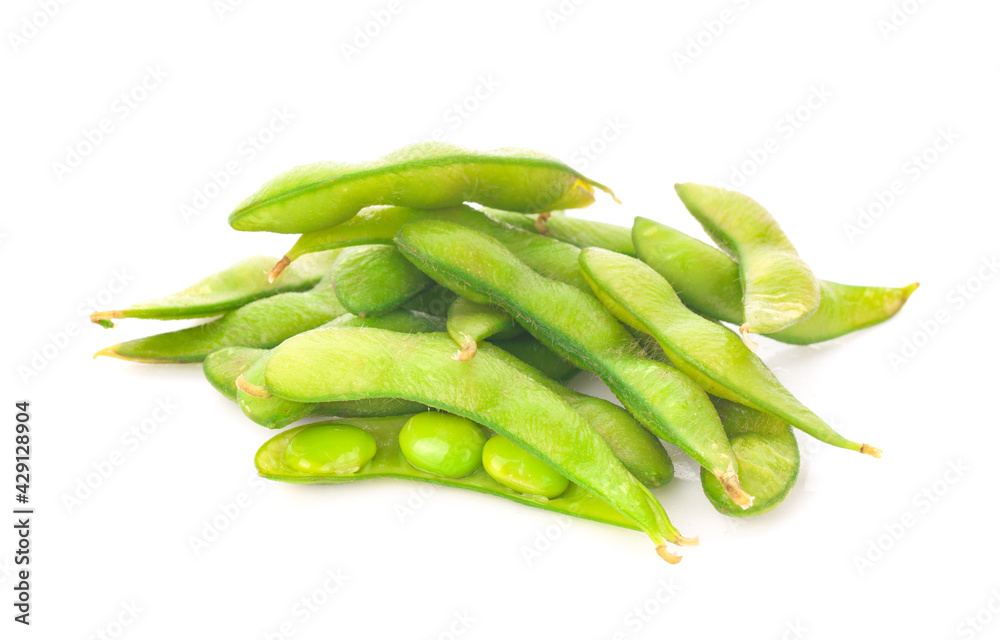 edamame beans isolated on white background. edamame beans isolated on white background.