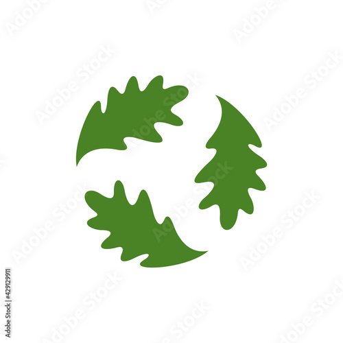 Oak leaf logo design vector illustration, Creative oak tree logo design concept template, symbols icons